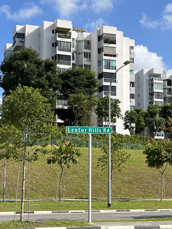 Lentor Hills Road Street Sign Near Lentor Hills Residences Condo at Lentor Hills Road Parcel A by Guocoland and Hong Leong