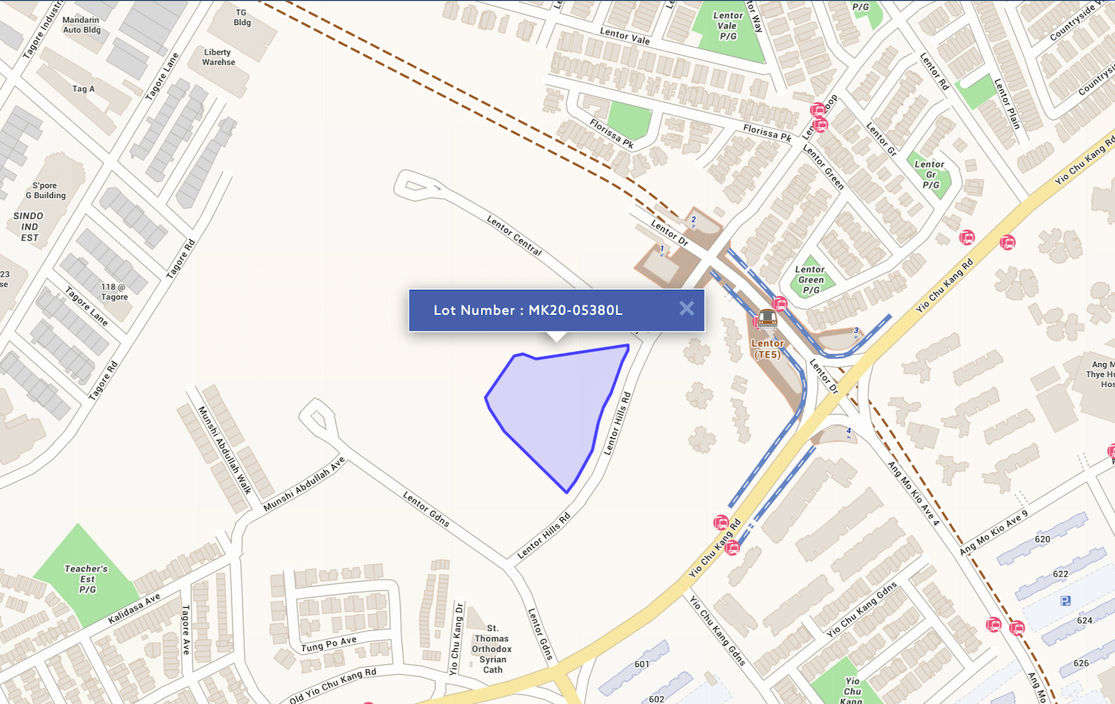 One Map Location Plan For Lentor Hills Residences Condo at Lentor Hills Road Parcel A by Guocoland and Hong Leong